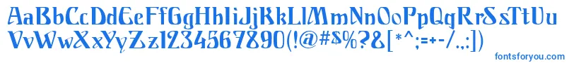 フォントFranconiaMf – 白い背景に青い文字