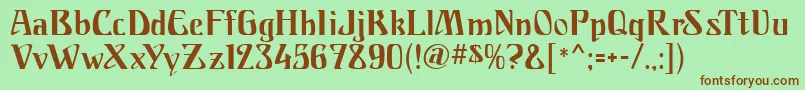 FranconiaMf Font – Brown Fonts on Green Background