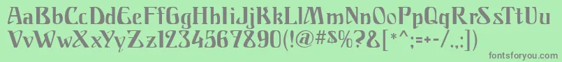 フォントFranconiaMf – 緑の背景に灰色の文字