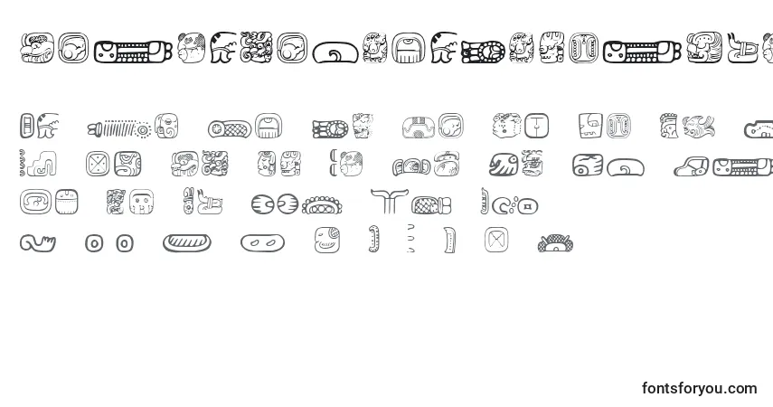 A fonte MesoamericaDingsTwo – alfabeto, números, caracteres especiais