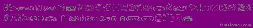 MesoamericaDingsTwo-Schriftart – Graue Schriften auf violettem Hintergrund