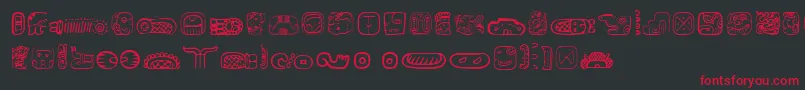 MesoamericaDingsTwo Font – Red Fonts on Black Background