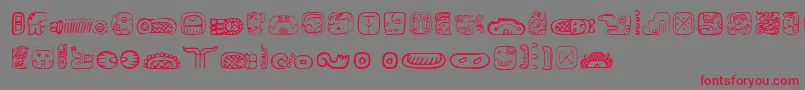 MesoamericaDingsTwo Font – Red Fonts on Gray Background