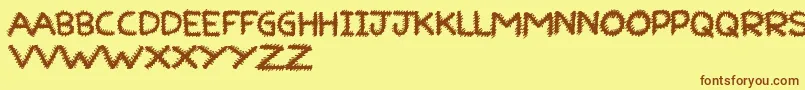 RuffRuff Font – Brown Fonts on Yellow Background