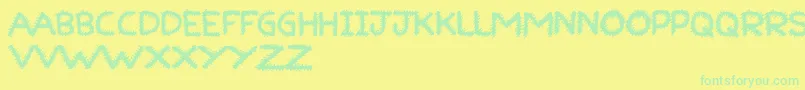 RuffRuff Font – Green Fonts on Yellow Background