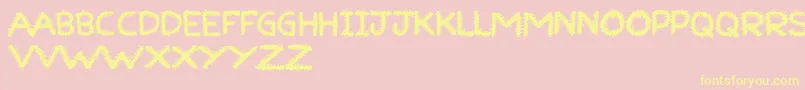 RuffRuff-Schriftart – Gelbe Schriften auf rosa Hintergrund