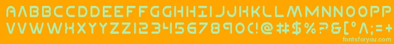 Fonte Planetncond – fontes verdes em um fundo laranja