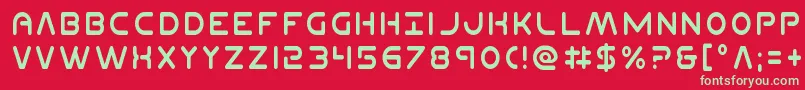 Planetncond Font – Green Fonts on Red Background