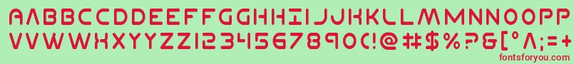 フォントPlanetncond – 赤い文字の緑の背景