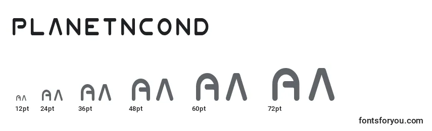 Размеры шрифта Planetncond