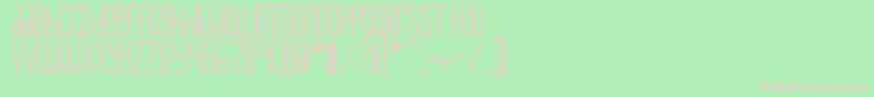 MtfSkinnyJeans-Schriftart – Rosa Schriften auf grünem Hintergrund