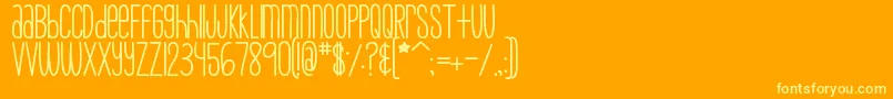 MtfSkinnyJeans-Schriftart – Gelbe Schriften auf orangefarbenem Hintergrund