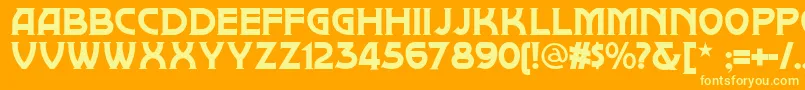 Brownwoodnf Font – Yellow Fonts on Orange Background