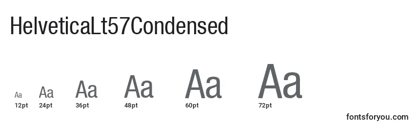 Размеры шрифта HelveticaLt57Condensed