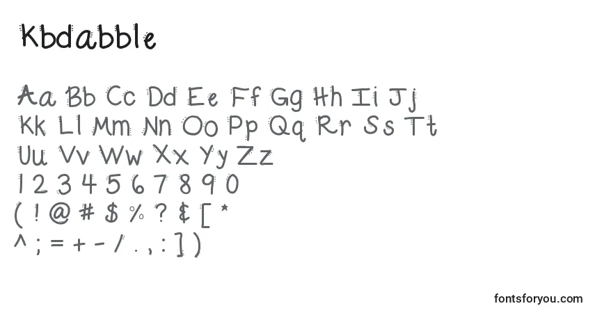 Schriftart Kbdabble – Alphabet, Zahlen, spezielle Symbole