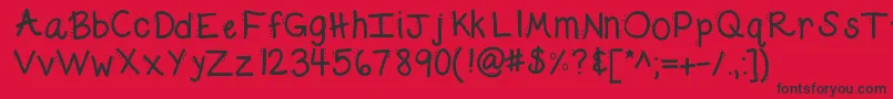 Kbdabble-fontti – mustat fontit punaisella taustalla