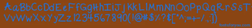 Kbdabble Font – Blue Fonts on Brown Background