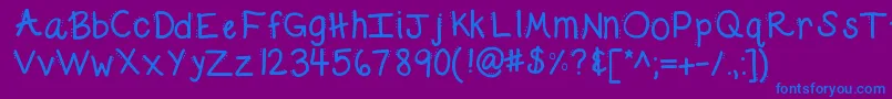 Kbdabble Font – Blue Fonts on Purple Background