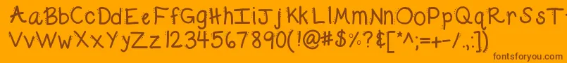 Kbdabble Font – Brown Fonts on Orange Background