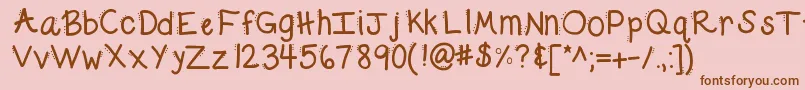 Kbdabble Font – Brown Fonts on Pink Background