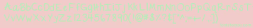 Kbdabble Font – Green Fonts on Pink Background