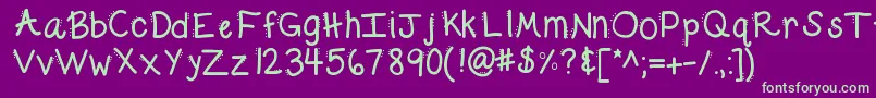 Kbdabble Font – Green Fonts on Purple Background