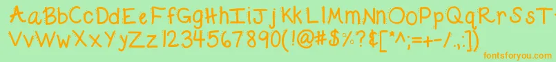 Kbdabble Font – Orange Fonts on Green Background