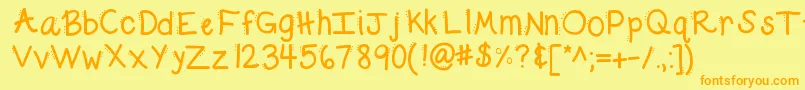 Kbdabble Font – Orange Fonts on Yellow Background