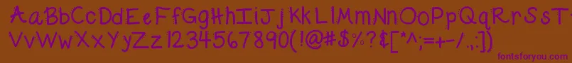 Kbdabble Font – Purple Fonts on Brown Background