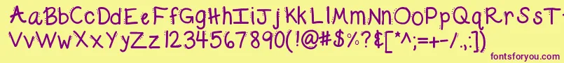 Kbdabble Font – Purple Fonts on Yellow Background