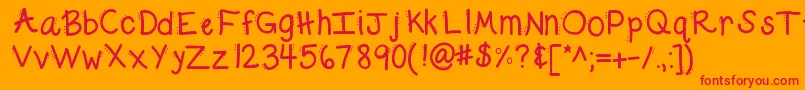 Kbdabble Font – Red Fonts on Orange Background