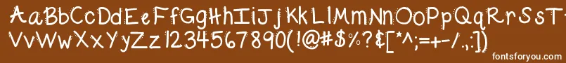 Kbdabble Font – White Fonts on Brown Background