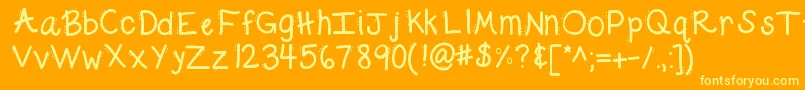 Kbdabble Font – Yellow Fonts on Orange Background