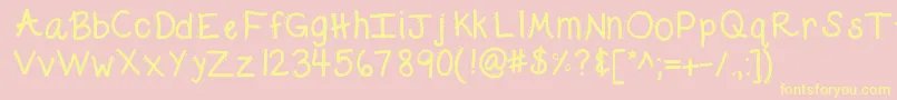 Kbdabble Font – Yellow Fonts on Pink Background