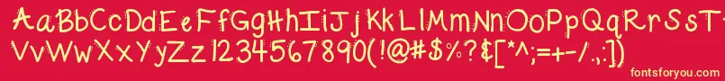 Kbdabble Font – Yellow Fonts on Red Background
