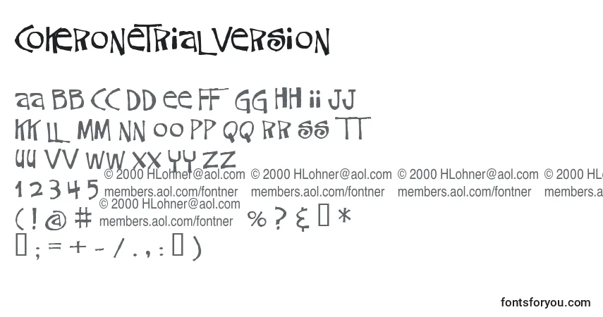 CokeroneTrialVersion Font – alphabet, numbers, special characters