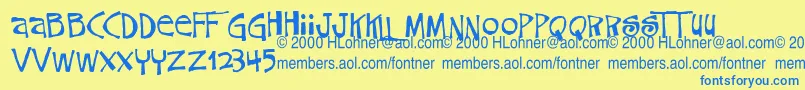 CokeroneTrialVersion Font – Blue Fonts on Yellow Background