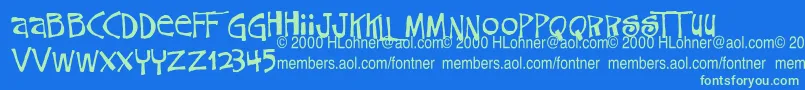 CokeroneTrialVersion Font – Green Fonts on Blue Background