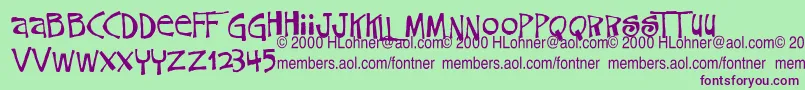 CokeroneTrialVersion Font – Purple Fonts on Green Background