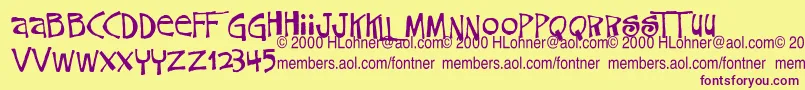 CokeroneTrialVersion Font – Purple Fonts on Yellow Background