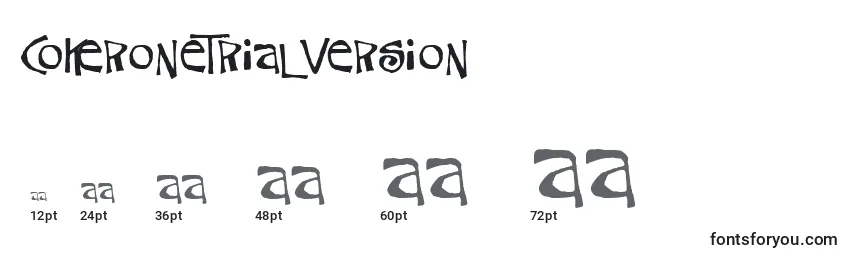 CokeroneTrialVersion Font Sizes