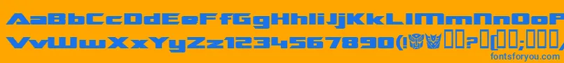フォントTranreb – オレンジの背景に青い文字