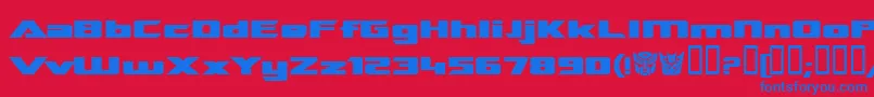 フォントTranreb – 赤い背景に青い文字