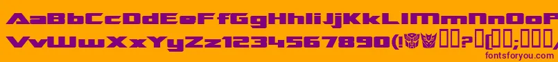 フォントTranreb – オレンジの背景に紫のフォント