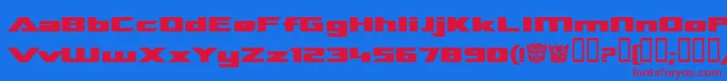 Tranreb Font – Red Fonts on Blue Background