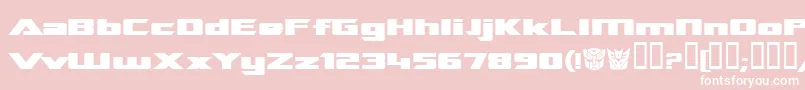 Tranreb-fontti – valkoiset fontit vaaleanpunaisella taustalla