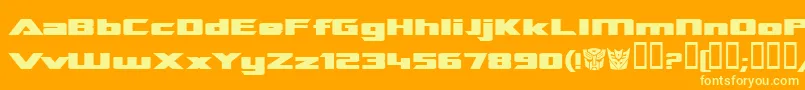 フォントTranreb – オレンジの背景に黄色の文字