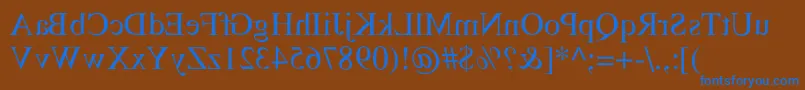 Шрифт Rstimesmirror – синие шрифты на коричневом фоне