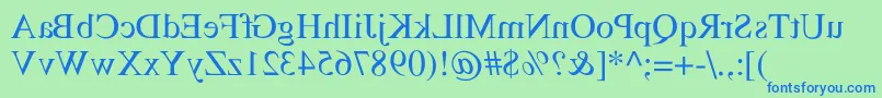 フォントRstimesmirror – 青い文字は緑の背景です。