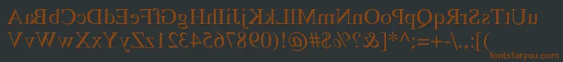 Rstimesmirror-fontti – ruskeat fontit mustalla taustalla